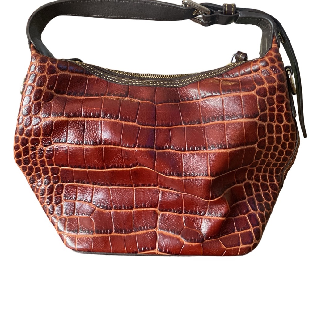 Dooney & Bourke Rich Brown Crocodile Hobo Bag - Picture 2 of 9